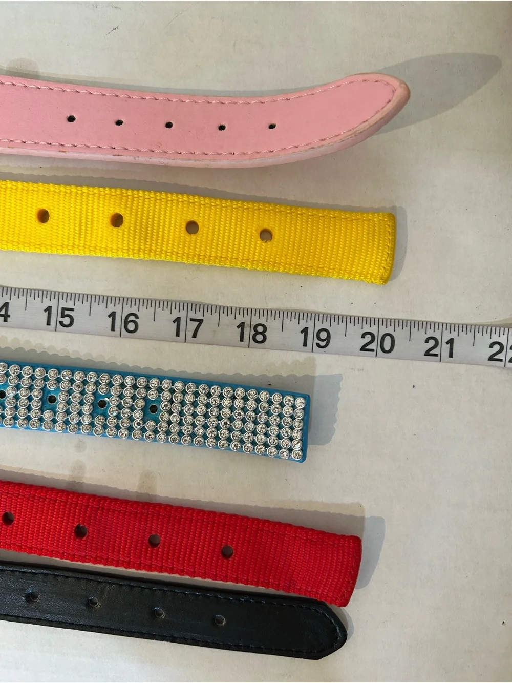 Rhinestone Accent Pet Collar - Black, Red, Blue, Yellow, Pink